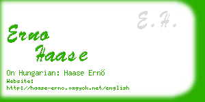 erno haase business card